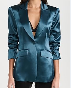 Cinq à Sept Women's Smooth Satin Stretch Chiffon Jacket .%