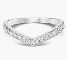 La Joya 1/4-1/2 CT. TW. V-Shaped Women's Lab-Grown Diamond Ring in 10K Solid Gold .,