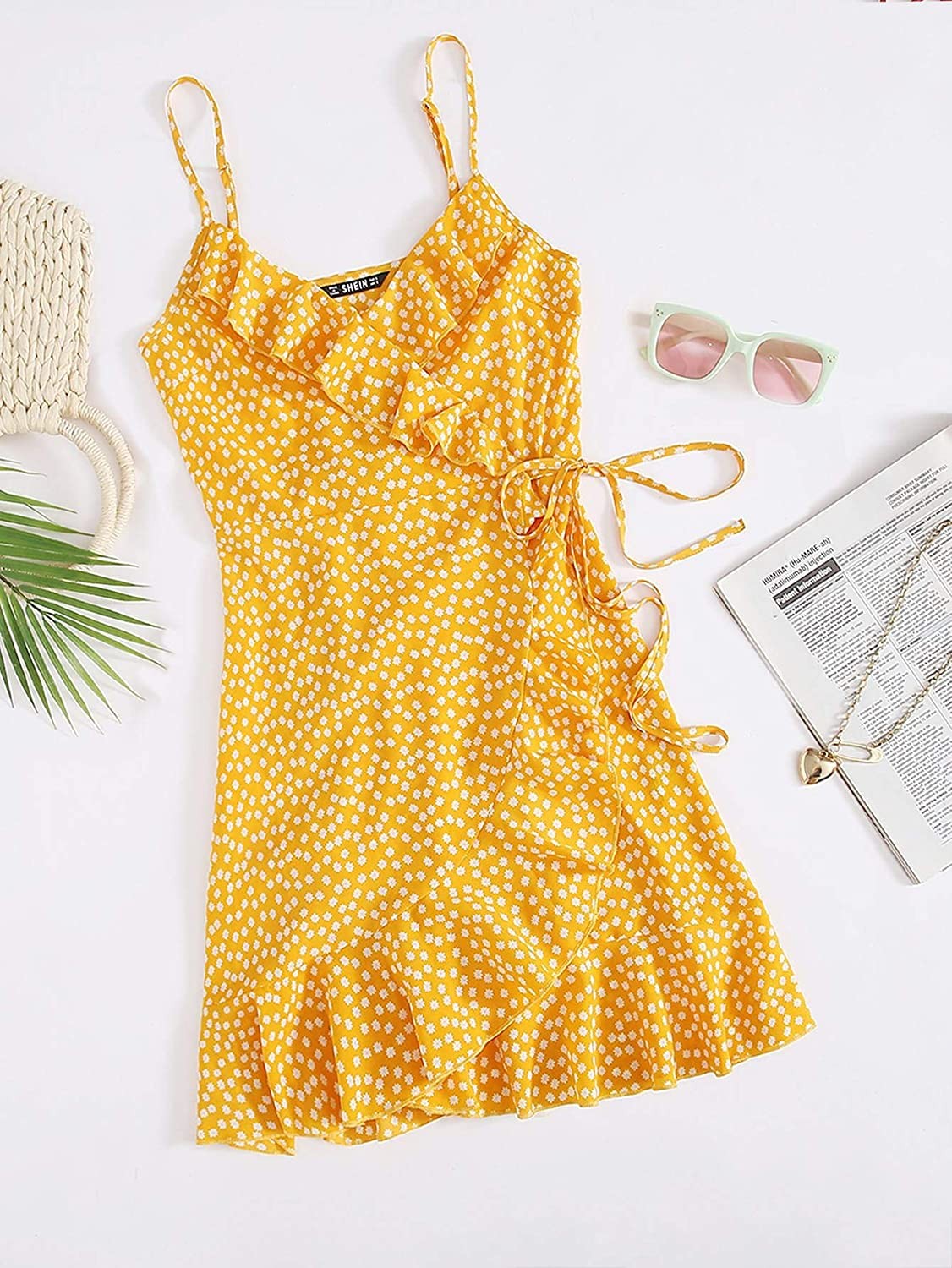 Women's Boho Floral Sundress Spaghetti 5，