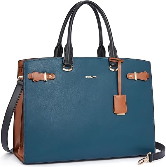 BOSTANTEN Briefcase for Women 15.6 Inch Genuine Leather Laptop Briefcase Shoulder Work Tote Bag Purse