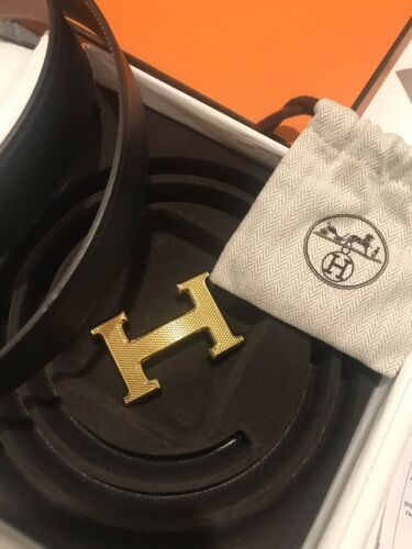 Hermes Reversible Leather Belt In Box