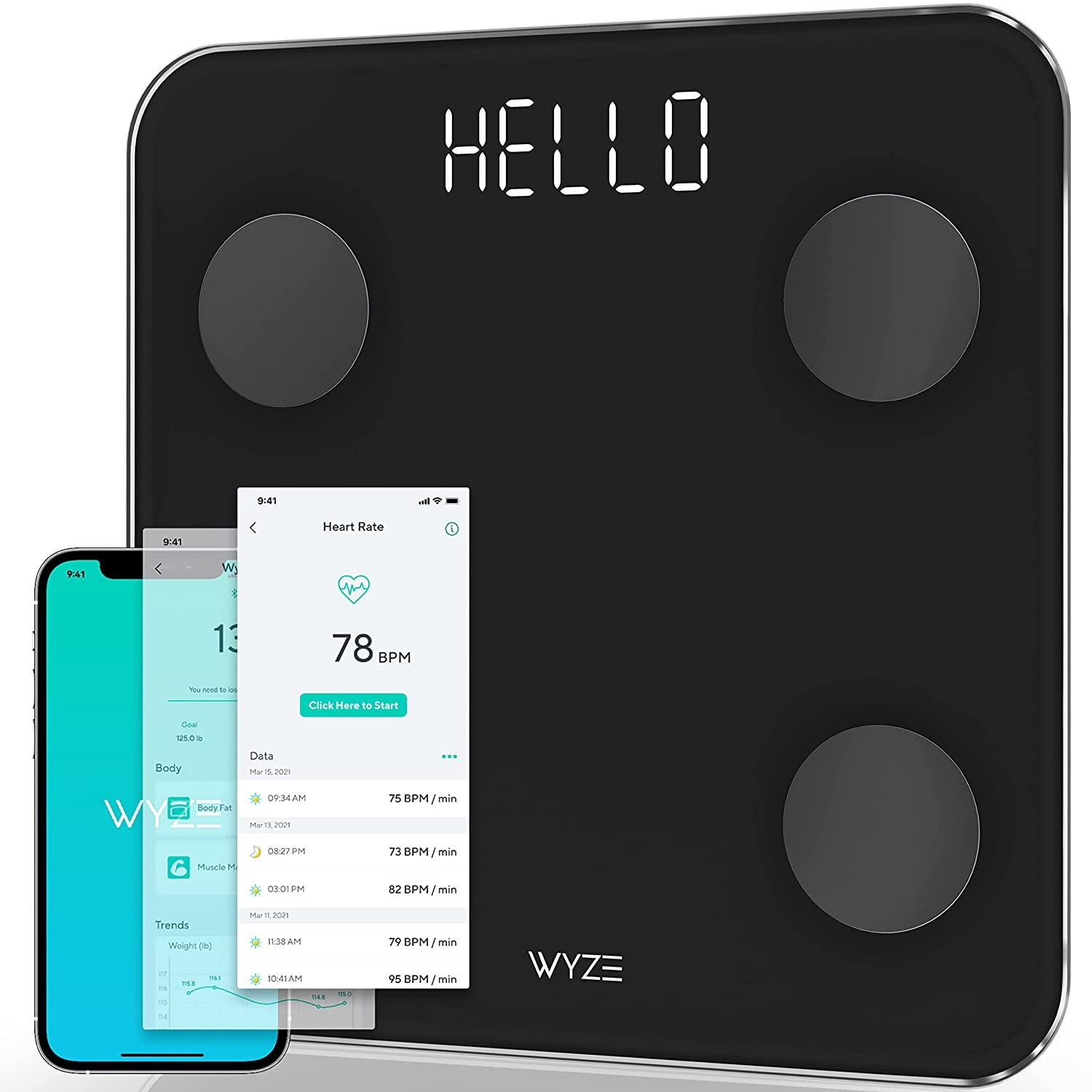 Wyze Scale for Body Weight, Digital Bathroom Scale for Body Fat %