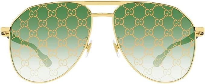 Gucci GG1220S 004 Gold/Green Pilot Men's Sunglasses