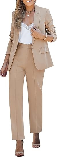 luvamia Women's Two Piece Sets Pants Suits Dressy Business Casual Outfits Professional Blazer Pantsuits Set Work Office