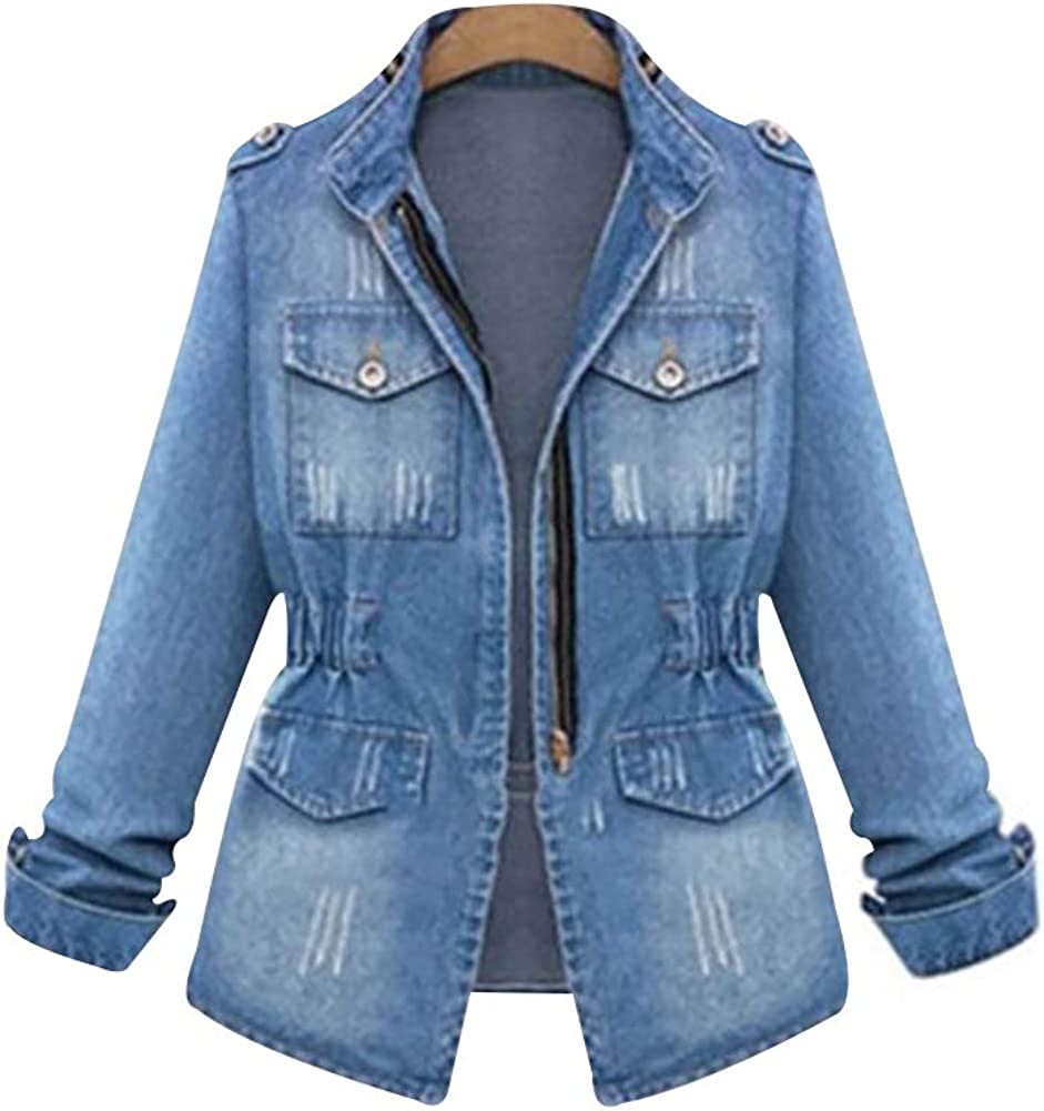 SUSIELADY Women Casual Denim Jacket 2，