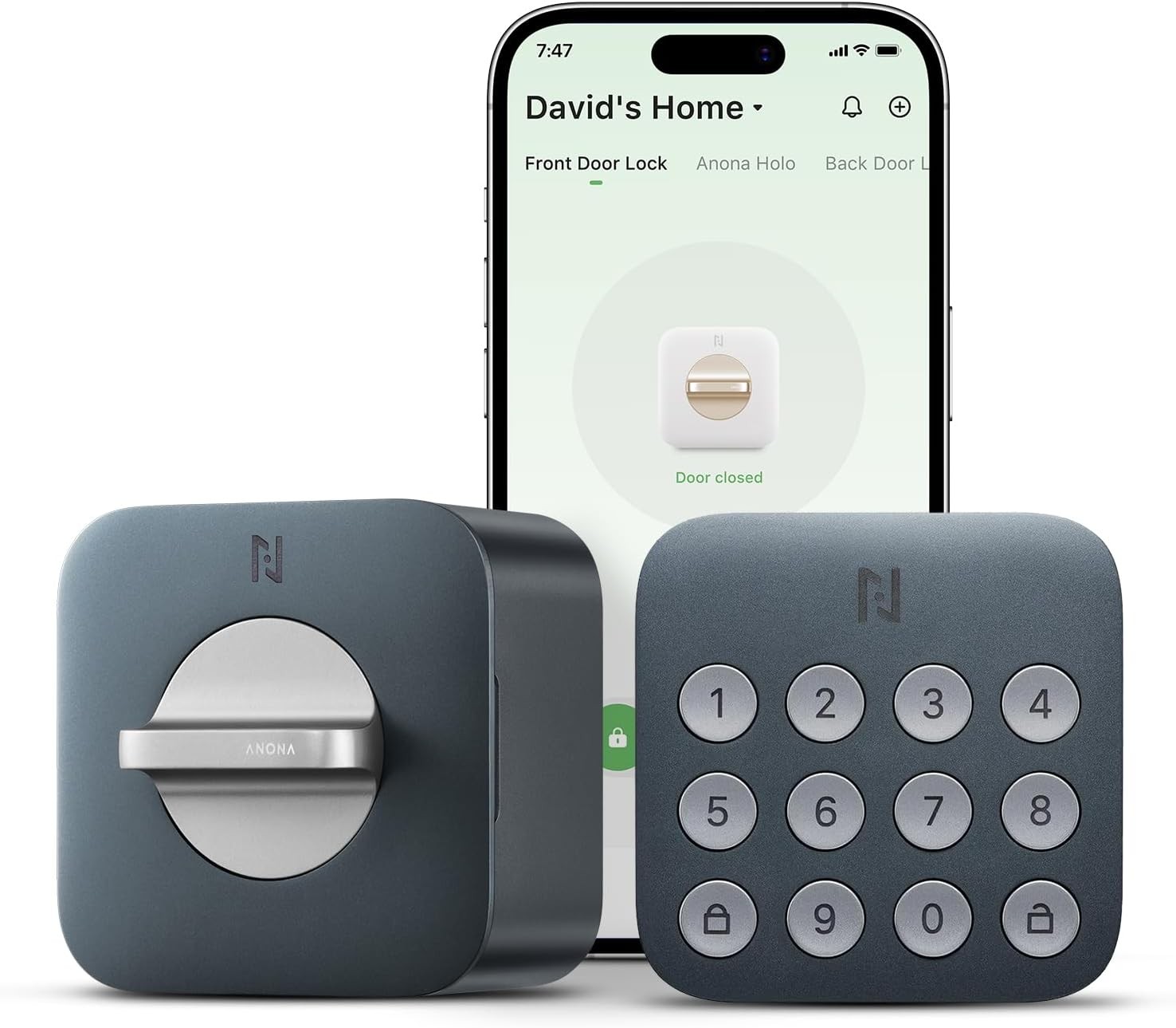 Anona Holo Wi-Fi Smart Lock with Keypad, Keyless Entry Deadbolt Door Lock with App Remote Control, AutoLock & Anomaly Detection, Non-Destructive Installation, Supports Alexa, Apple Home