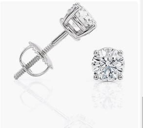 IGI Certified 1 to 1 1/2 Carat D-E Colored Lab-Grown Diamond Stud Earrings ..