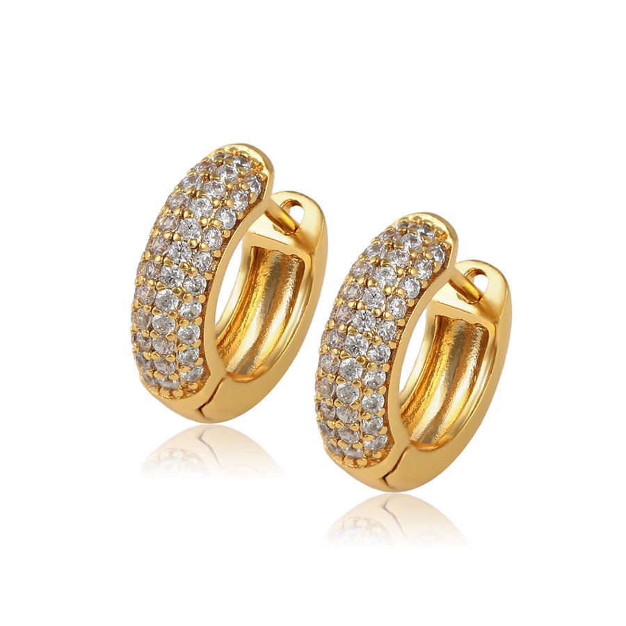 80247 xuping jewelry fashion earrings Wholesale gold hoop dubai 24k gold plated earrings jewelry